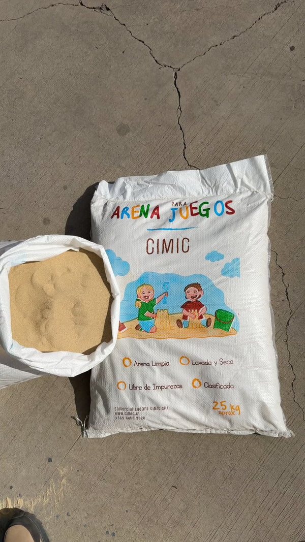 Arena para arenero infantil Cimic saco 25 kg: fina, limpia y lavada